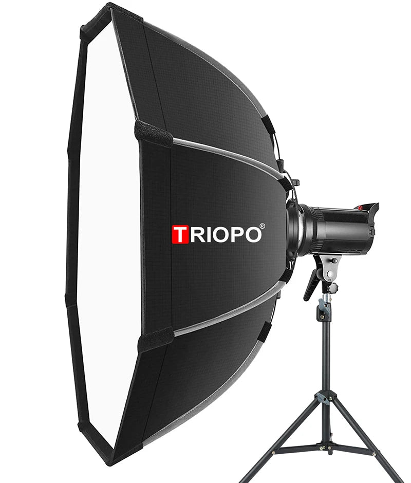 TRIOPO K90 – Softbox com Grelha e Montagem Bowens para luz contínua e Flash TRIOPO K90 – Softbox com Grelha e Montagem Bowens para luz contínua e Flash